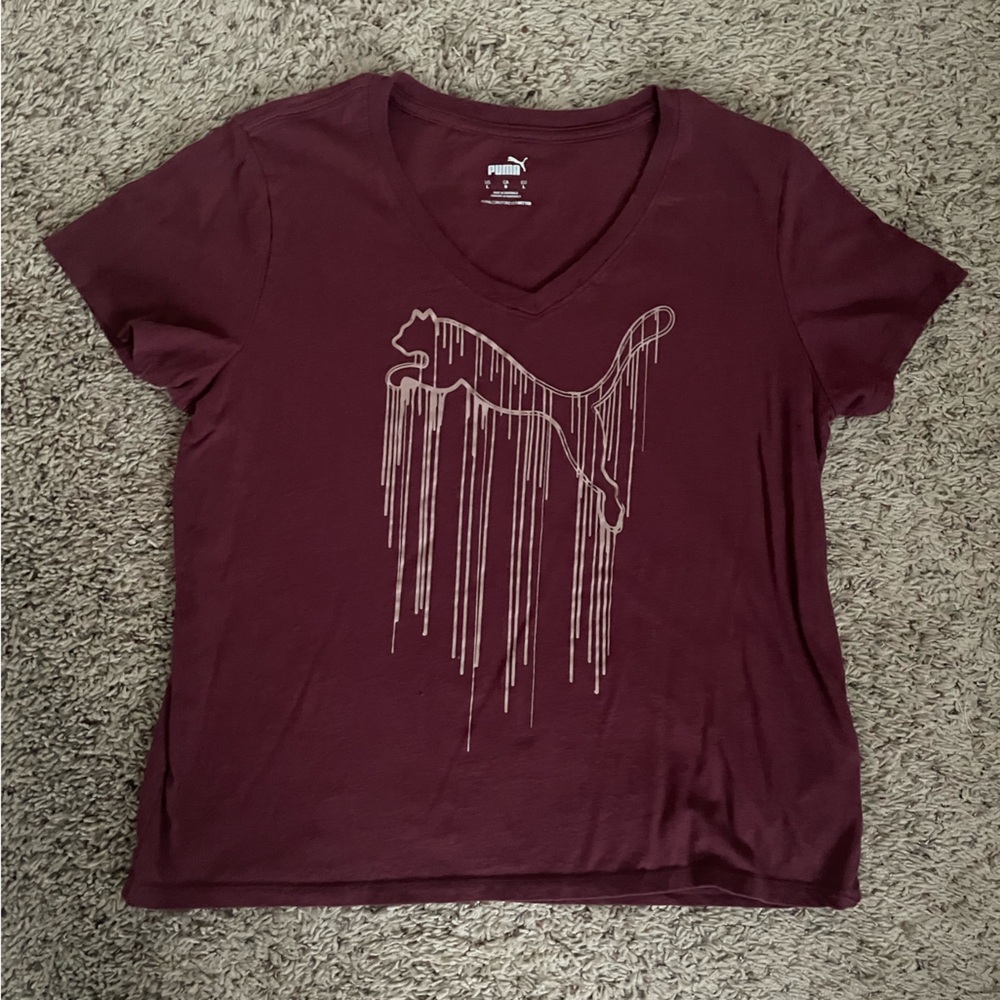 Puma Women's Maroon Graphic Tee